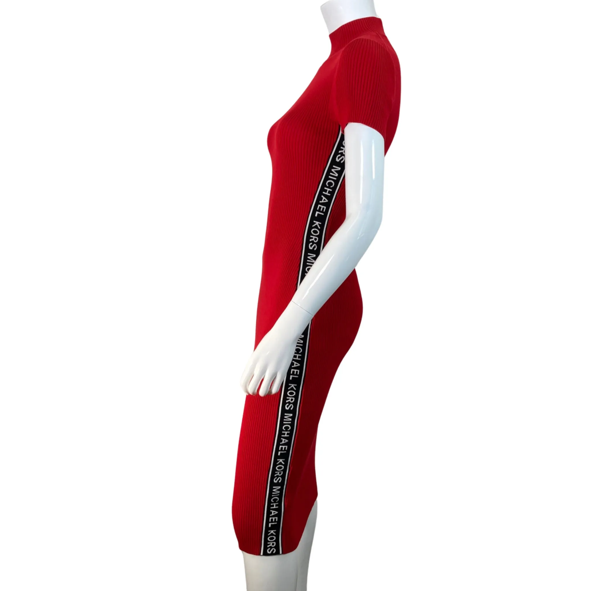 Michael Kors Red Ribbed Bodycon Dress