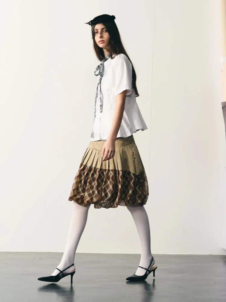Plaid mesh tutu skirt【s0000007330】