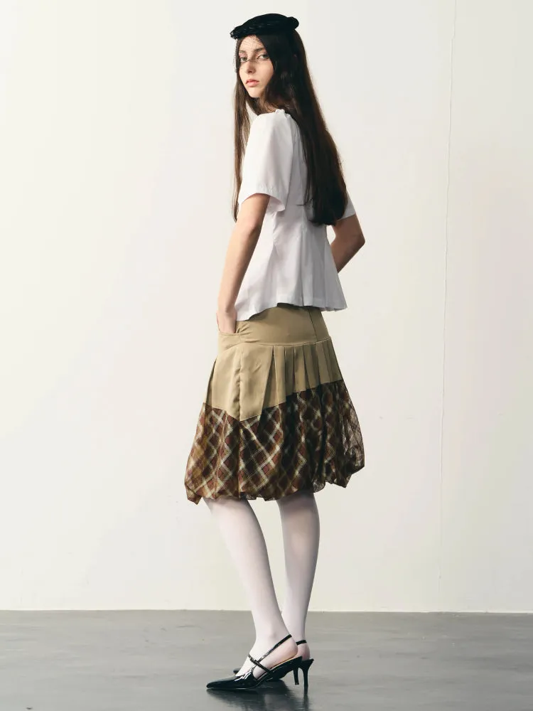Plaid mesh tutu skirt【s0000007330】
