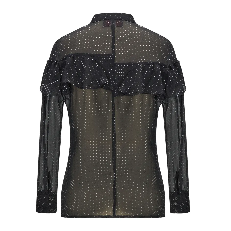 Silk blouse #BLS2103 - Black silk Georgette