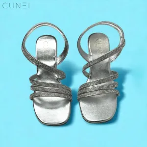 Silver Glitter Wedges